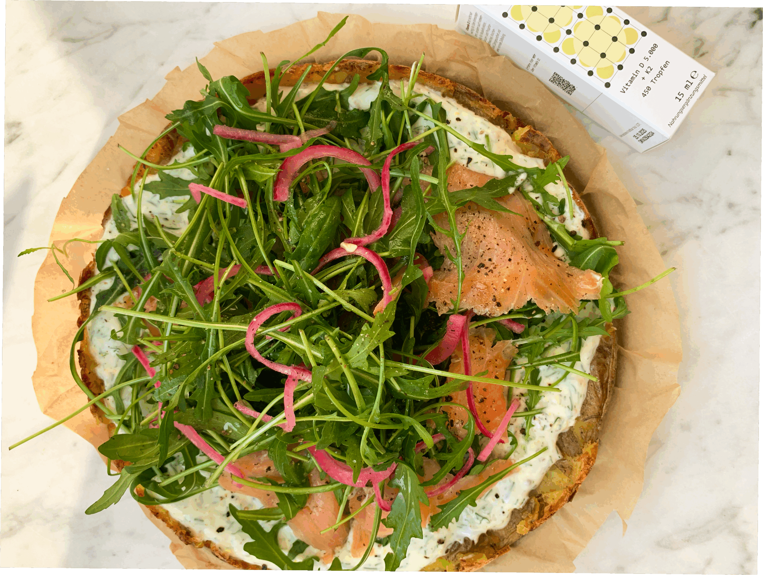 Kartoffelpizza mit Wildlachs