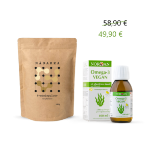 Vegan Duo: Proteinpulver und Omega-3